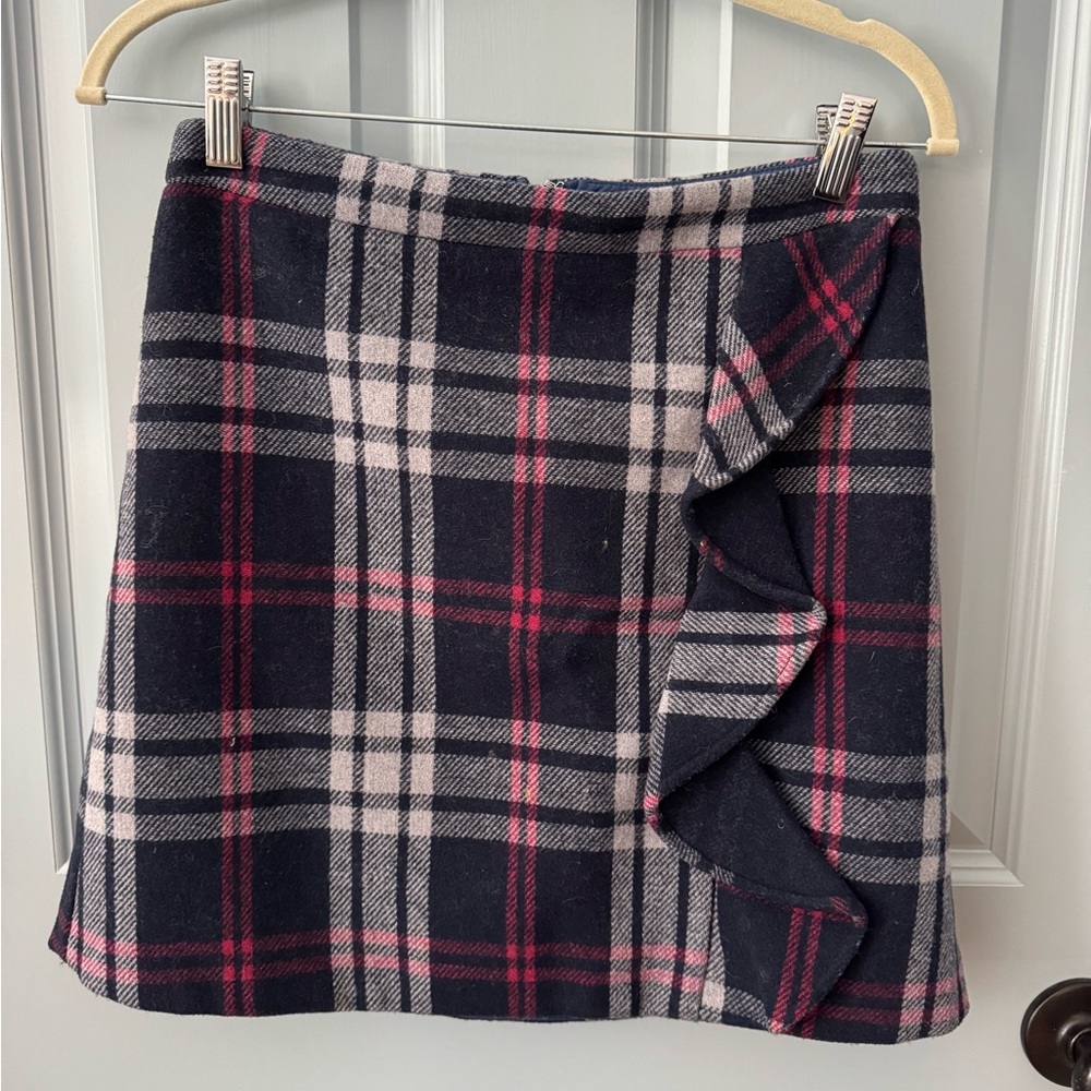 J. Crew Factory Asymmetrical Plaid Skirt - Black and Pink